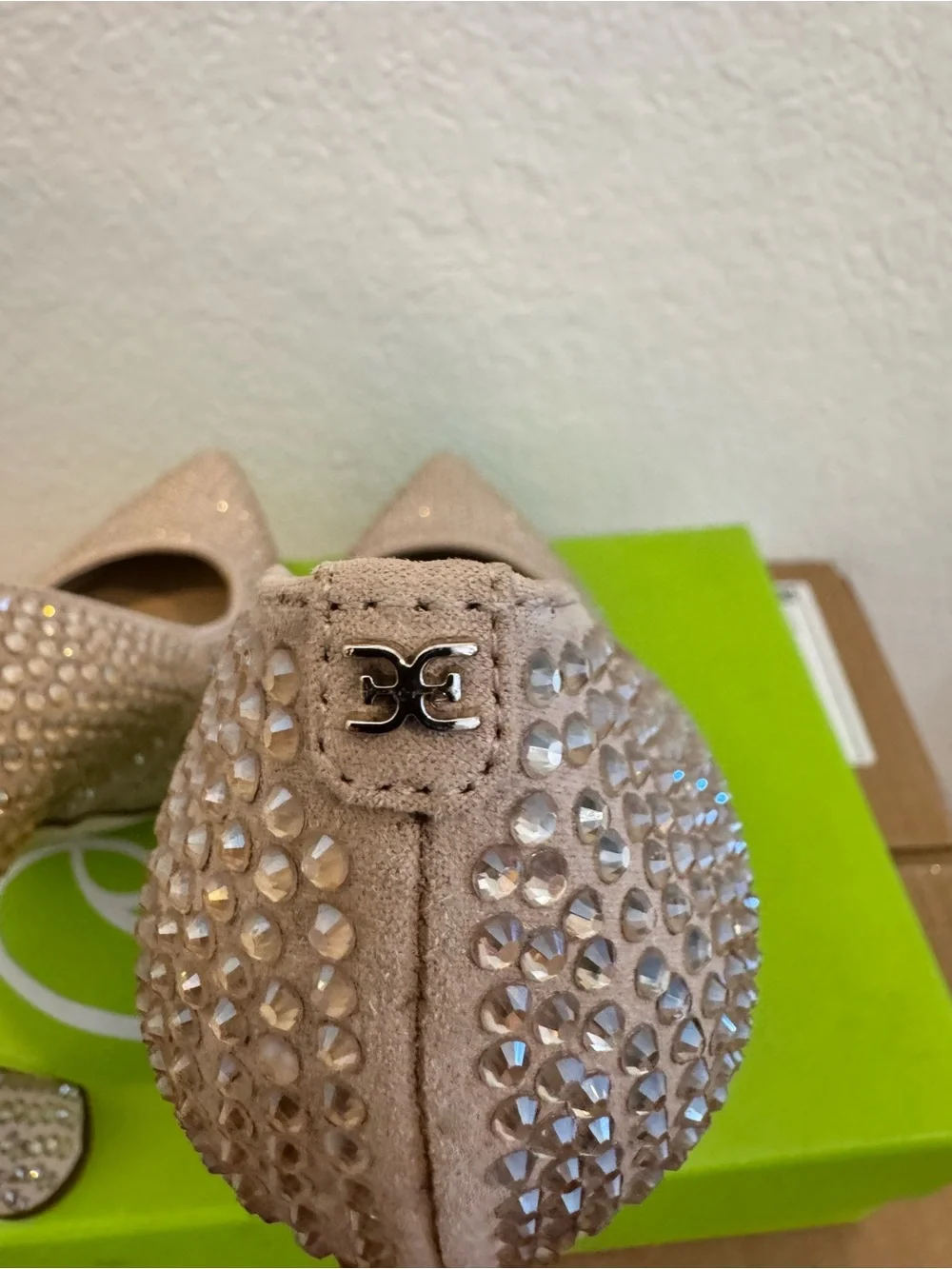 Sam Edelman Sz 8.5 Antonia Glitz Sesame Seed Pumps